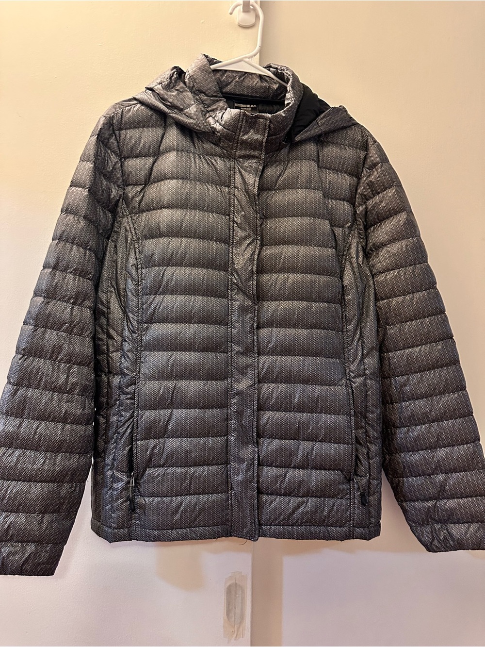 32 Degrees Quilted Hooded Puffer Jacket - Gray Fall Cold XXL